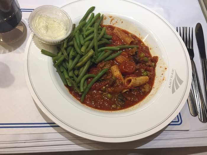 I ordered the rigatoni, which turned out to be disappointingly light on actual pasta. String beans dominated the dish.