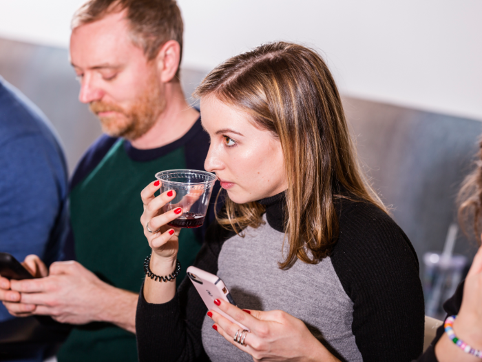 One taster said, "It smells like a mix of butter and vinegar," while another said, "It’s actually slightly sweet. Hearty. I dig it!" The butter profile was a popular opinion with responses like "Butterrrr" and "It legit smells like butter," but one taster said that