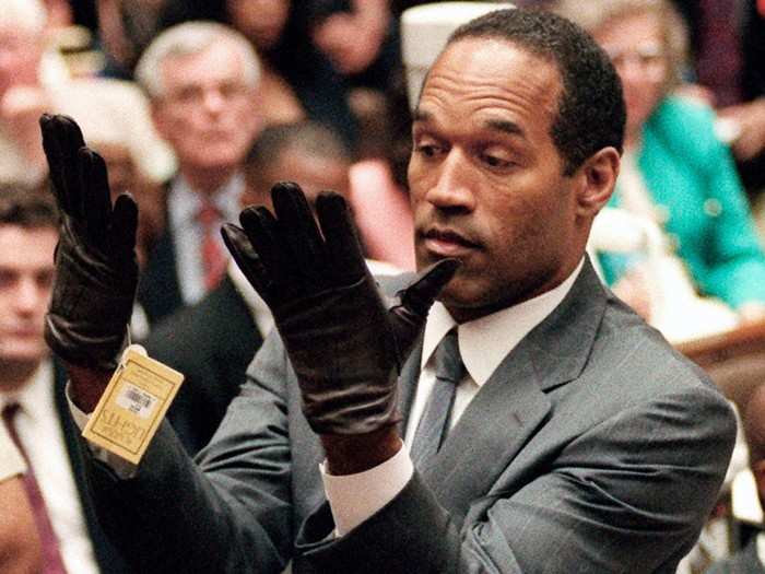 1995: Former NFL player OJ Simpson was at the center of the "trial of the century" over his wife