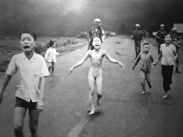 1972: On June 8, Associated Press photographer Nick Ut captured children fleeing from a napalm bombing during the Vietnam War. The photo went on to win a Pulitzer Prize and inform viewers far and wide of the war