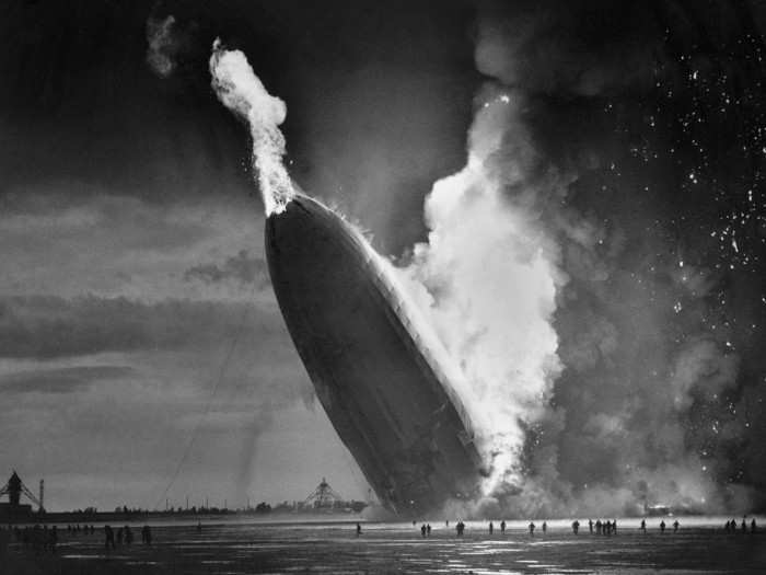 1937: The Hindenburg, a German airship, publicly crashed to Earth in a fiery explosion caused by static electricity, killing 36 and embarrassing the Nazis, who attempted to use the ship as an example of their engineering skills and as a propaganda aid.