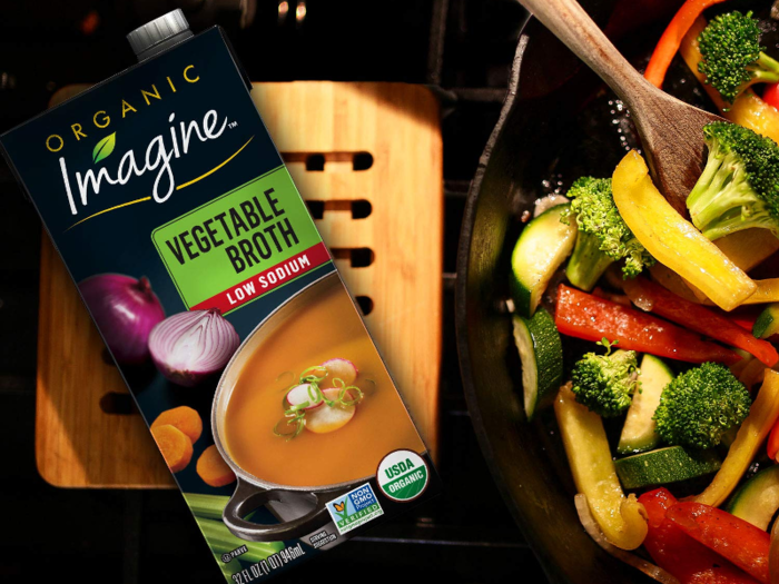 Buy: Organic Imagine low-sodium vegetable broth ($3.18)