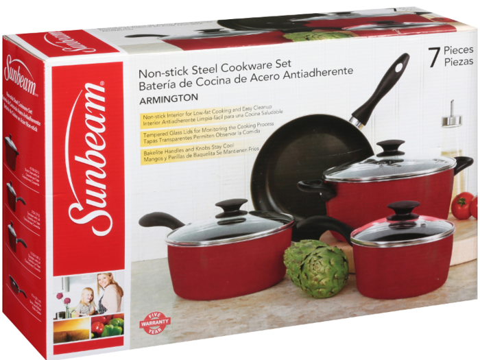 Skip: Sunbeam Armington 7-piece cookware set, ($27.26)