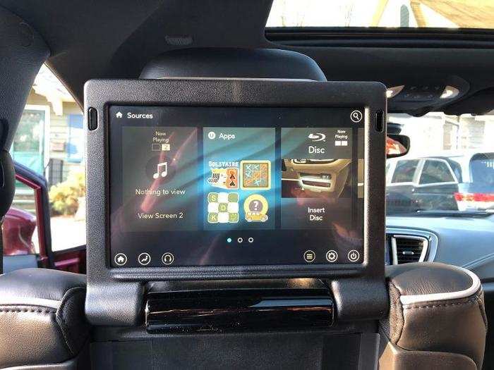 Our Pacifica also tester included a pair of rear-seat entertain screens ...