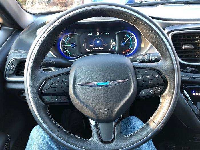  The leather-wrapped and heated steering wheel is downright lovely, and the instrumentation is tech-y without being off-putting. 