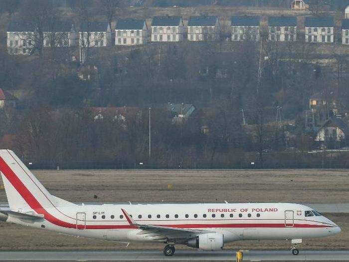 10. The Republic of Poland: The Polish presidential fleet features a variety of new VIP transports including Embraer E-Jets, Gulfstream G550s, and Boeing 737 BBJs.