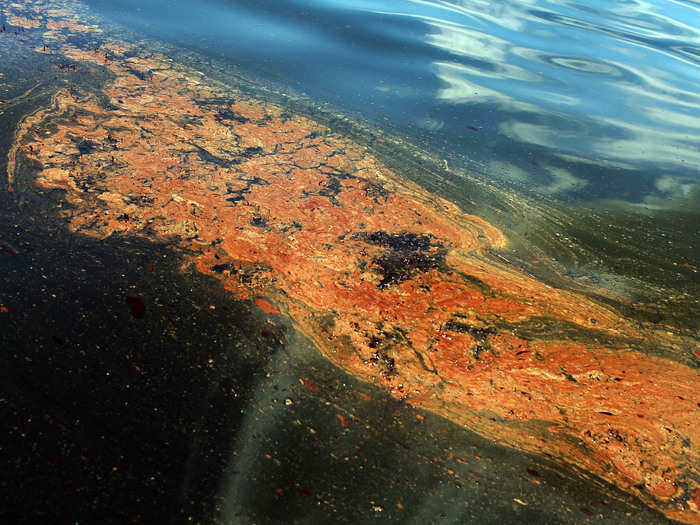 Oil spills from tankers and off-shore drilling also pollute the ocean.
