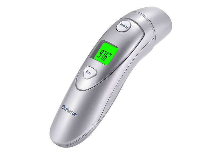 An easy-to-use thermometer that can take temperatures by ear or forehead