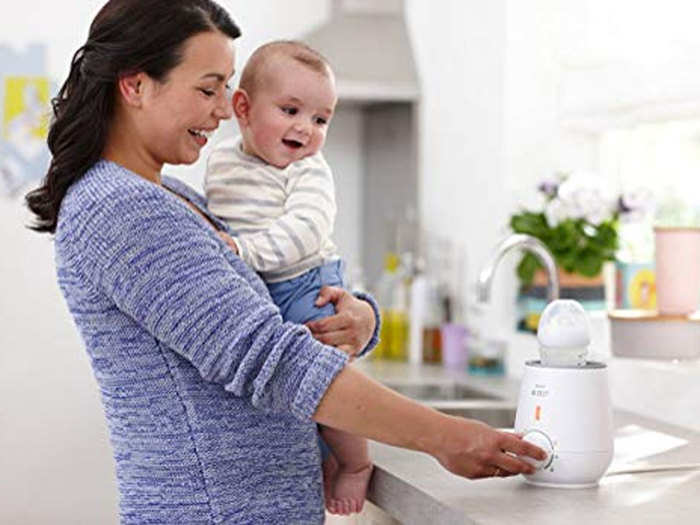 A bottle warmer that heats four ounces of milk in just three minutes