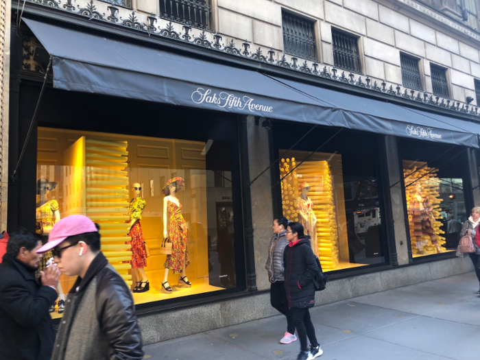 But when we visited, they were making us hungry for summer. This bright display faced Rockefeller Center ...