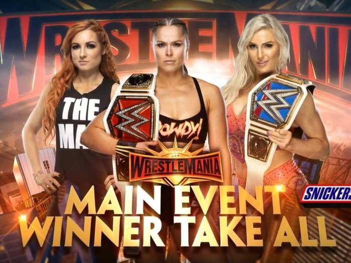 1. Winner Take All: Becky Lynch vs. Ronda Rousey (c) vs. Charlotte Flair (c)