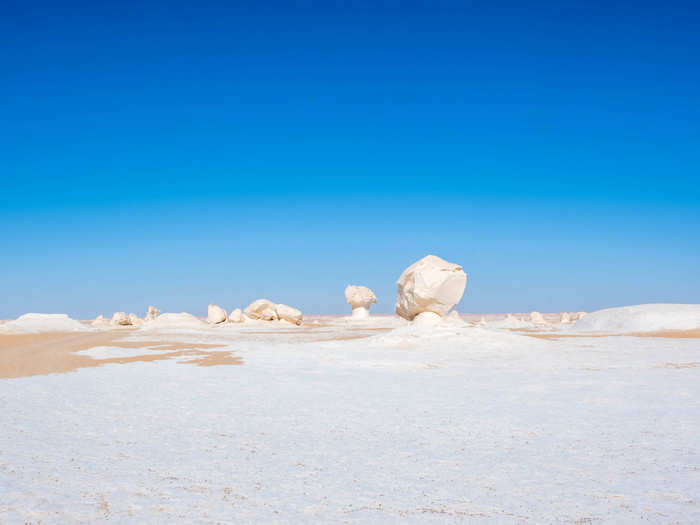 The seemingly luminescent white rocks really do look like the surface of the moon.