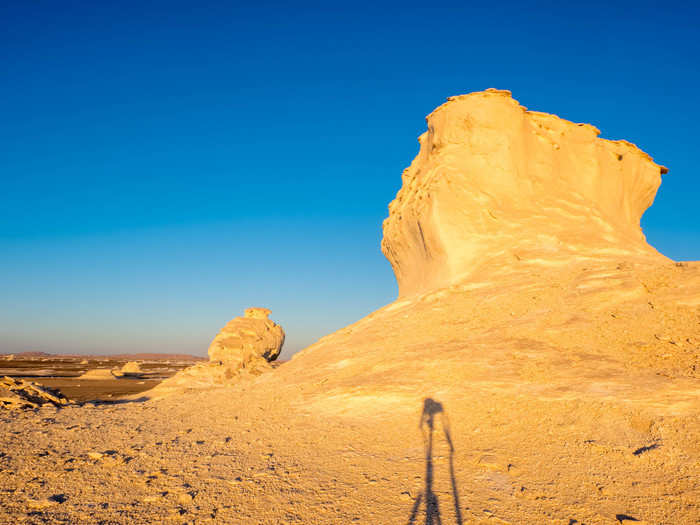 As the sun rose over the horizon, it sprayed the calcium rocks with golden light.