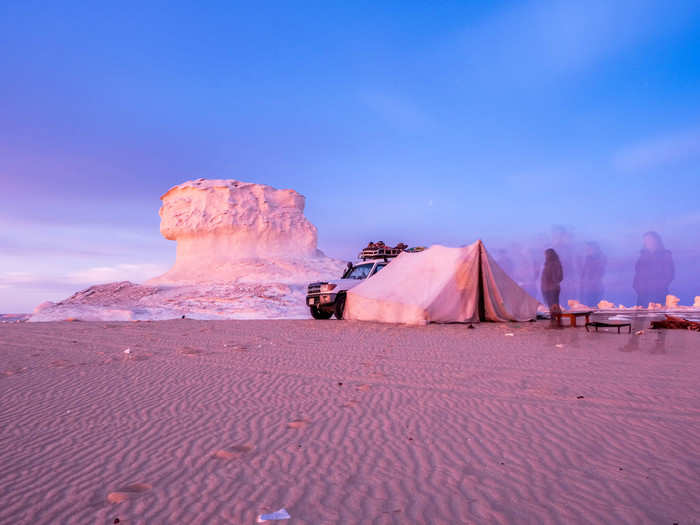 With the sun nearly set, we had to set up camp. And by "we," I mean that our guide did most of the work and the rest of us gathered branches for a bonfire.