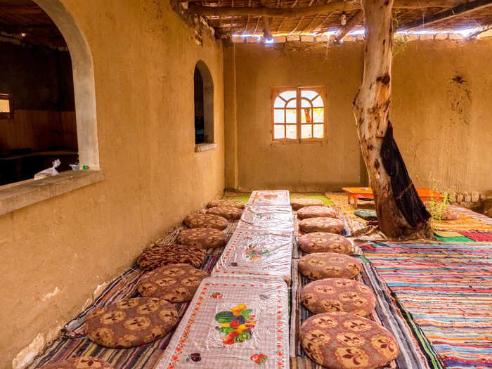 We had lunch in a traditional Bedouin restaurant run by a local family.