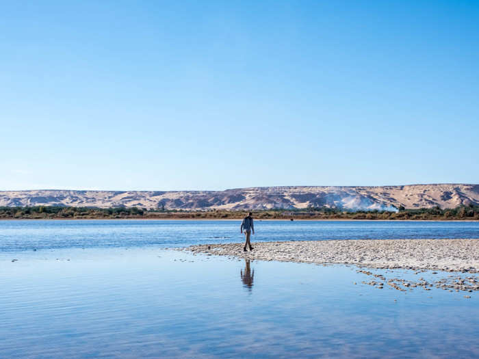 There are many salt lakes all over the Western Desert, but Lake Al Marun is known for being a magnet for migratory birds.