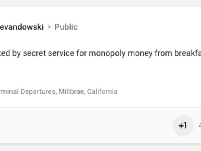 When Levandowski was still at Google and posting on Google+ however, he shared an interesting run-in with law enforcement officials.