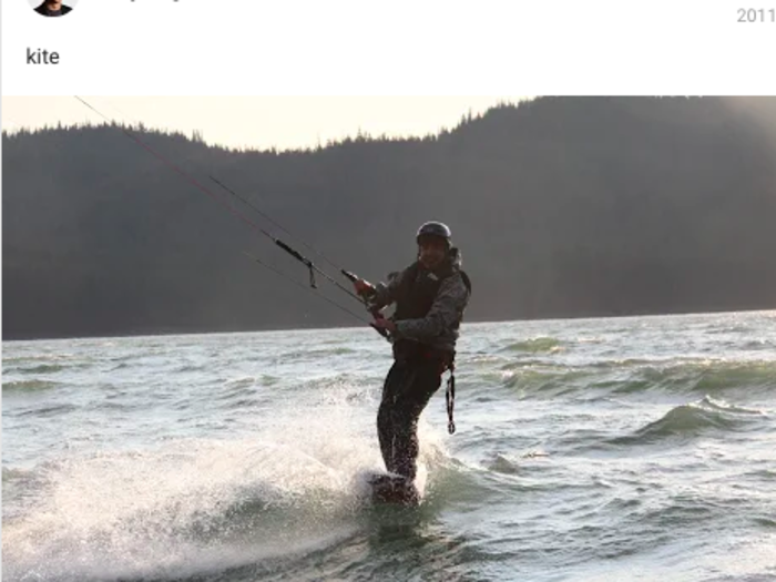 Larry Page had some action shots of his own to share. Here he is kiteboarding in Alaska.