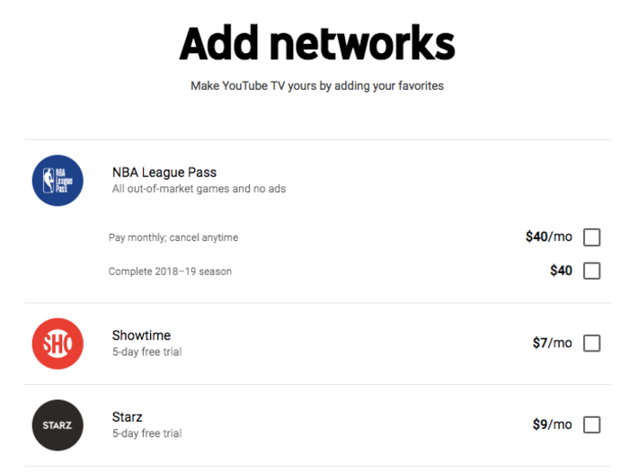 YouTube TV offers five days for free, but after that, it