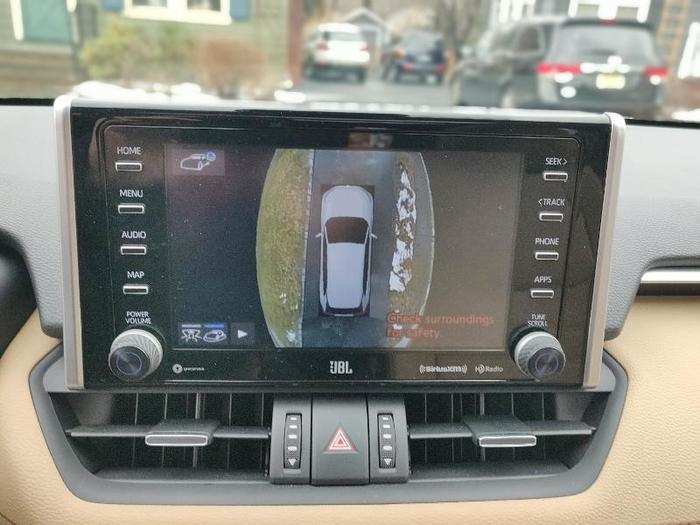 The system also has a feature that shows you what the car looks like from the perspective of those around it.
