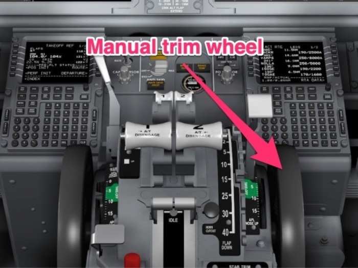 Three minutes into the flight, the Captain asked the First Officer if he could turn his manual trim wheel located on the center console. The First Officer replied he couldn