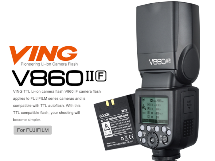 6. Godox V860II Speedlight ($179) + XProF Wireless Flash Trigger ($69)