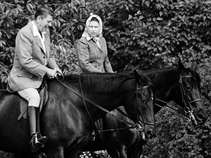 Queen Elizabeth developed a close relationship with President Ronald Reagan, with whom she shared a love of horseback riding.