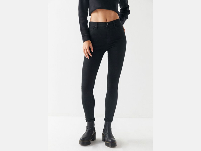 A pair of high-waisted black jeans for every season