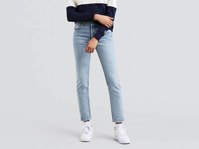 A pair of jeans that