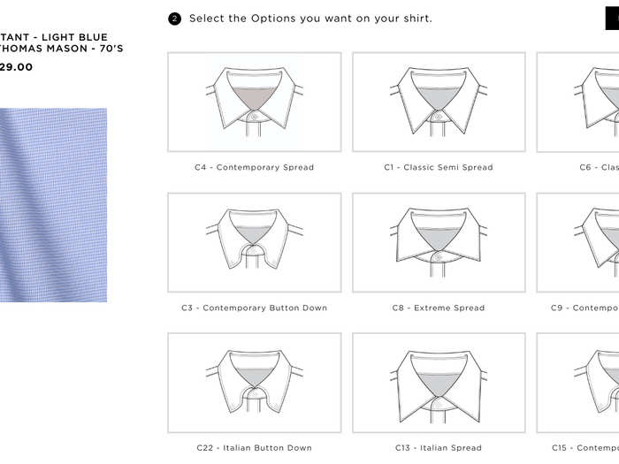 3. Each drop-down menu includes visual representations of each style