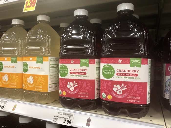 Organic cranberry juice: $1 cheaper at Kroger