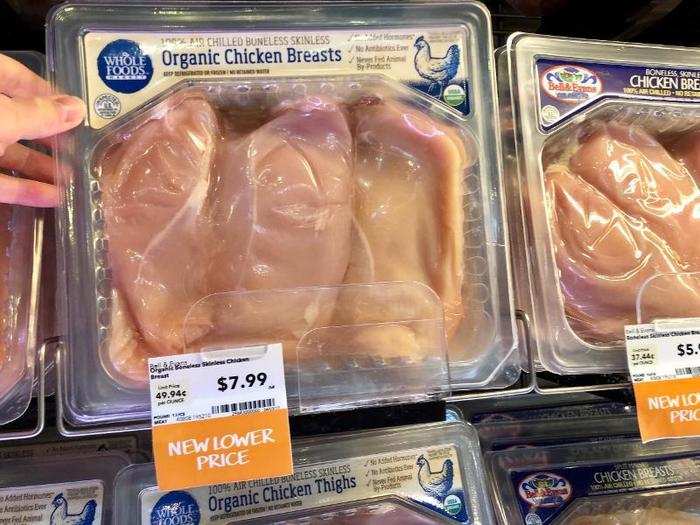 Organic chicken breasts: $1 cheaper per pound at Kroger