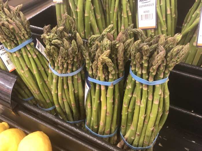 Organic asparagus: same price at $4.99