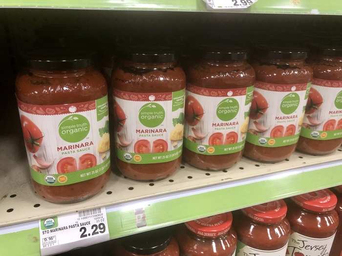 Organic tomato basil sauce: $0.20 cheaper at Kroger