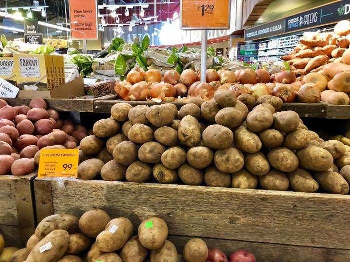 Organic russet potatoes: $0.40 cheaper per pound at Whole Foods