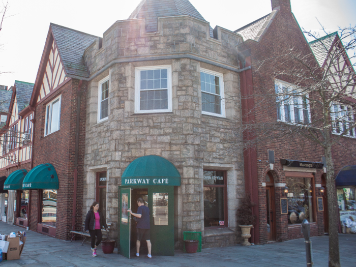 The busiest place in the village on the morning of my visit seemed to be the Parkway Cafe.