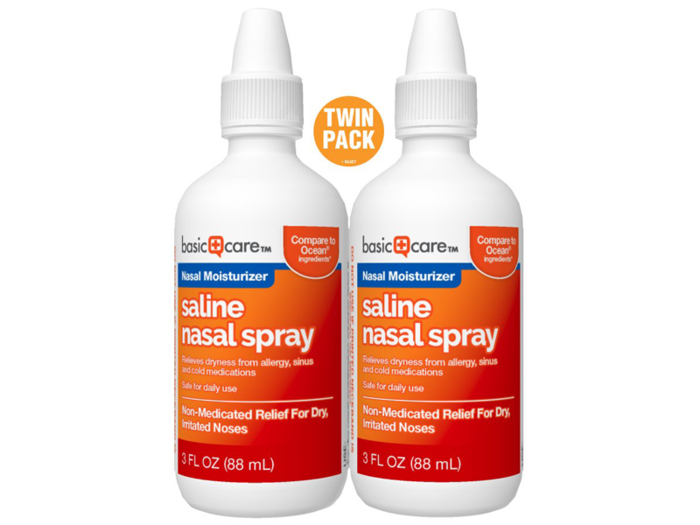 Saline nasal spray