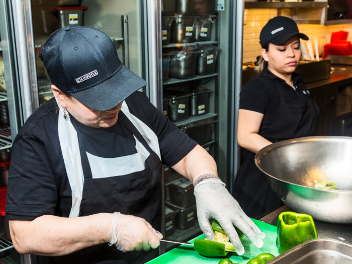 Chipotle has moved toward a process of preparation they call "focus prep," where a specific team of people starts food prep at 6 a.m. This ensures there are less people touching the food and that it