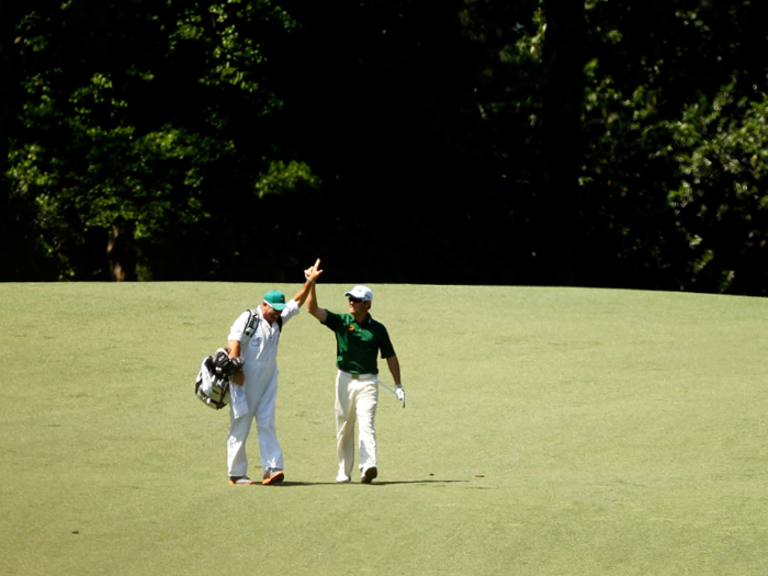 No. 2: Pink Dogwood — Louis Oosthuizen holes out an albatross (2012)