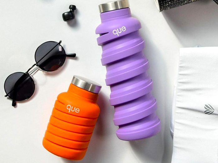 A collapsible water bottle