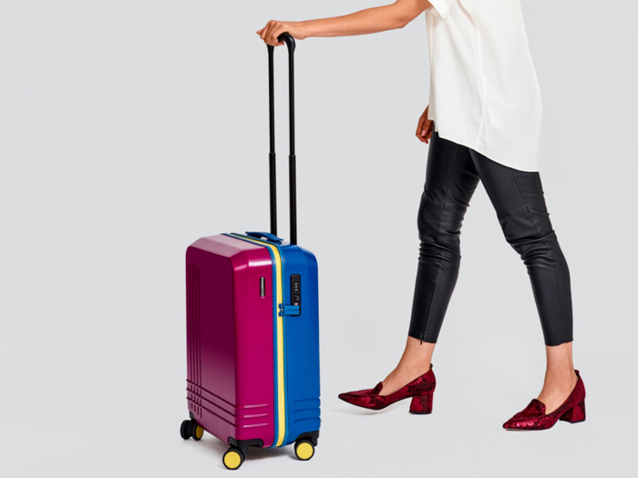 A custom suitcase with over a million color combination options