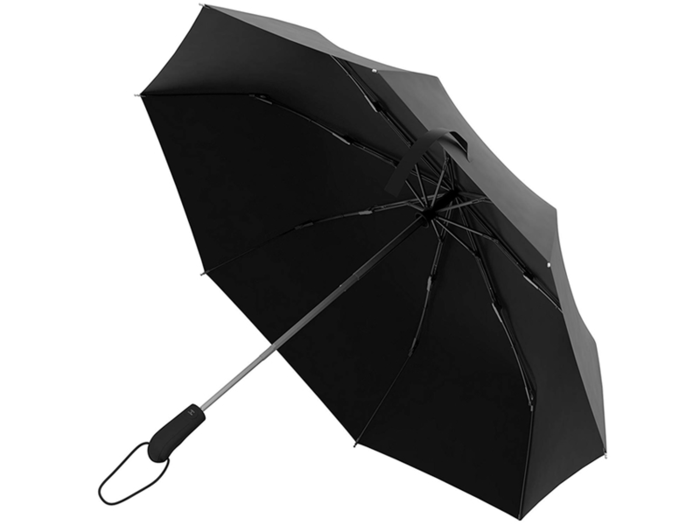 An umbrella that both opens and closes with a push of a button