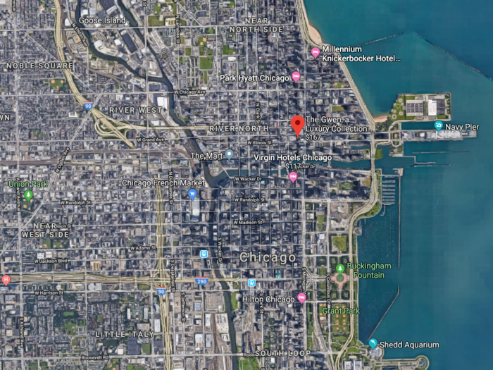 The hotel is less than a 20-minute walk from Navy Pier, along with countless other Windy City sites.