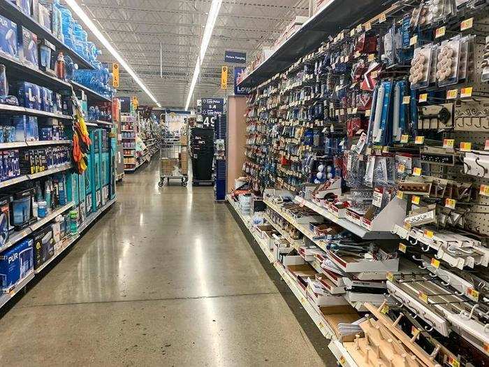 The best part about Walmart was that because the home-improvement section was smaller, all the basics were so close to each other.