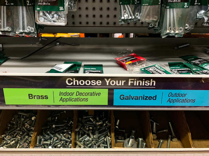 There was a color-coded banner in the nail aisle describing which nail finish would best suit a customer