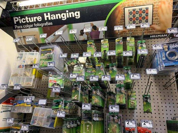 And for customers looking to create their own gallery wall in their home, for instance, there was a designated section for hanging frames instead of shoppers having to independently hunt down each thing.