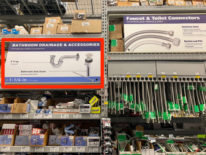 Another user-friendly aspect we appreciated were these handy visual explainers above product sections, like a bathroom drain graphic showing what a P Trap was.