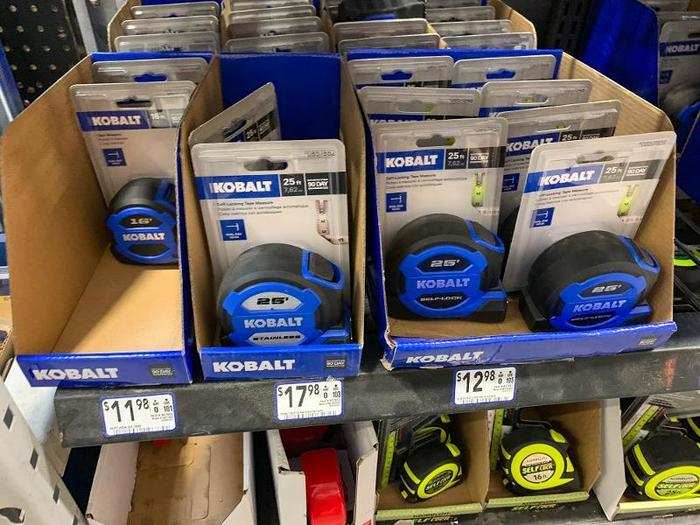 Another 25-foot non-stainless measure by Kobalt cost $12.98, so there was a bit of a range in pricing.