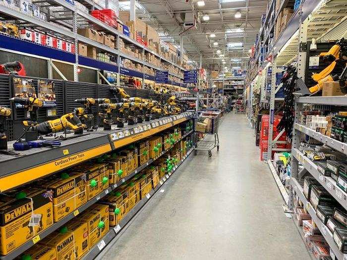 We saw some power drills upon entering "Tool World."