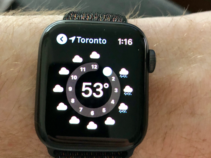 Checking the weather is much faster with an Apple Watch.